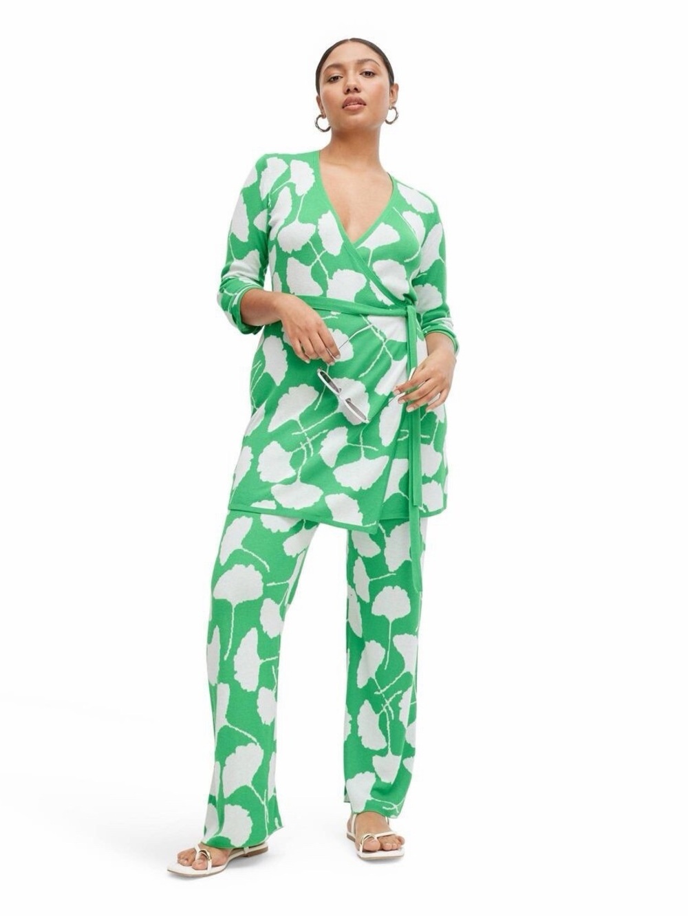 Diane Von Furstenberg x Target Knit Floral PANTS ONLY green XL